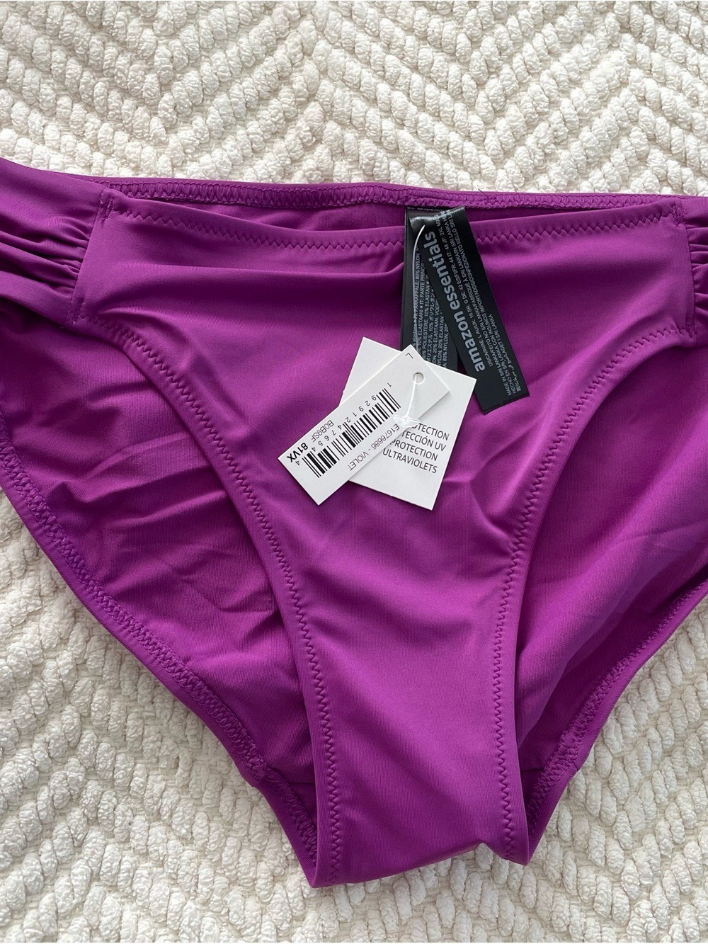 Purple Ruched Side Bikini Bottoms - Picture 8 of 8